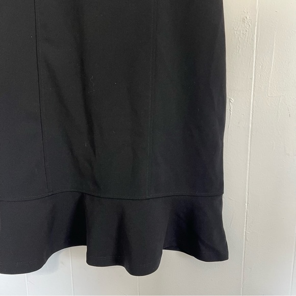 Banana Republic Dress Square Neck Black Cap Sleeve Ruffle Hem 4 Small - Picture 4 of 5